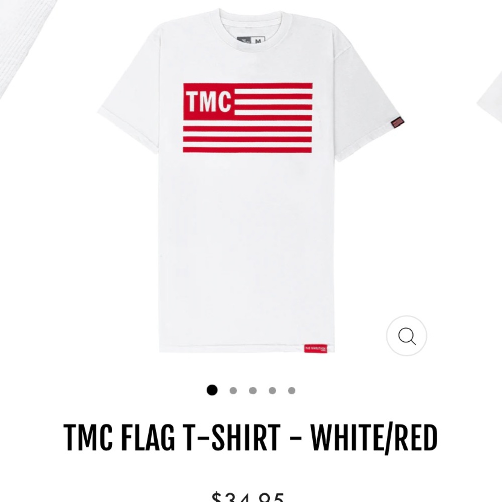 TMC Flag T-Shirt White/Red size Large.  Brand New With Tags. Never Worn Sealed